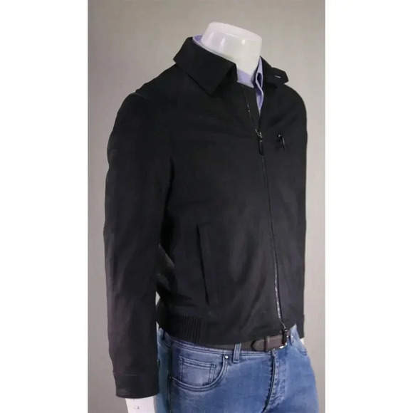 Paul Stuart Navy Blue Goat Leather Motorcycle Bomber Bike Jacket US XS - Picture 5 of 9